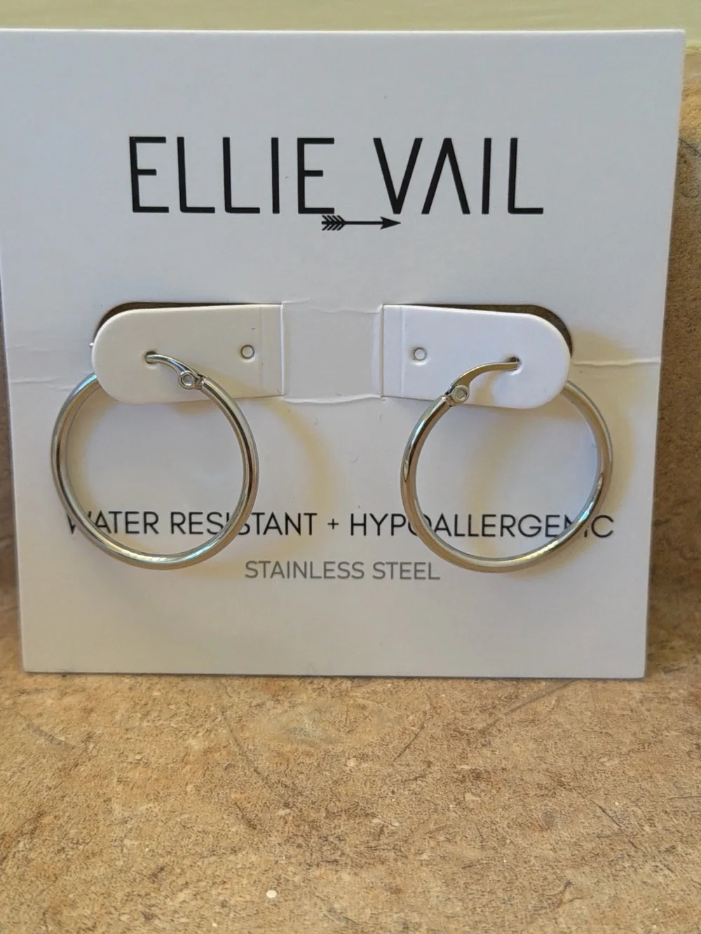 Ellie Vail Silver Stainless Steel Hoop Earrings